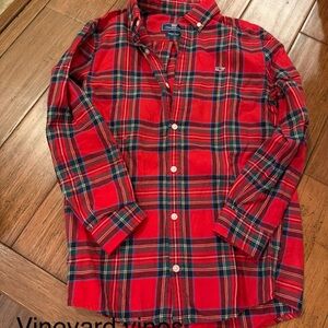 Vineyard Vines Boys Red Plaid Shirt